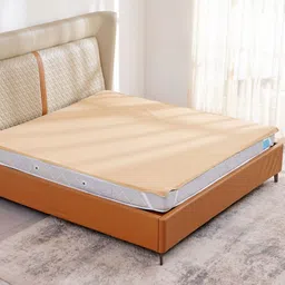 Home Centre Beige 130 TC Queen Bedsheet with Pillow Covers image 2