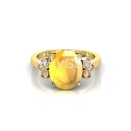 RRVGEM 8.25 KT Yellow Sapphire Unheated Untreated Gold Plated Brass Finger Ring-picture-21