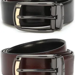 louis philippe Men Formal Black, Brown Artificial Leather Reversible Belt-picture-20