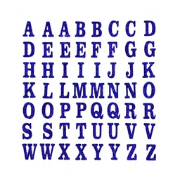 Comet Busters Blue & White Printed Self-Adhesive Uppercase Glitter Alphabet Stickers image 1