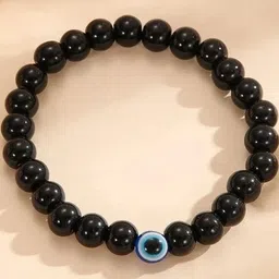 Rodya Unisex Brass Elasticated Black Bracelet-picture-15