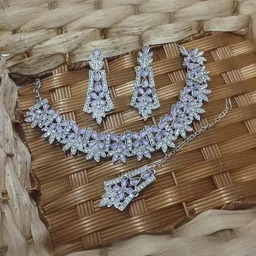 Women Click Stones Studded Jewellery Set-image-42