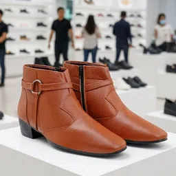 Bxxy Men Blocked Slip-on Zipper Ring Formal Boots-picture-17