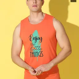 WOOSTRO Pack Of 2 Printed Pure Combed Cotton Gym VestsVWS26(ENJOY ORANGE)(MORE OLIVE)-picture-38