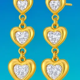 DIVASTRI Heart Shaped Anti Tarnish Drop Earrings image 3