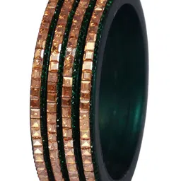 TAJ BRIDAL STORE Set Of 4 Kundan-Studded Bangle-image-77