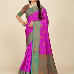 Indian Fashionista Ethnic Motifs Zari Organza Banarasi Saree-picture-17
