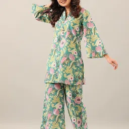 Lookmark Floral Printed Straight Kurti with Palazzos-image-68