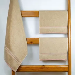 Aura Beige 3 Piece Cotton 400 GSM Towel Set image 2