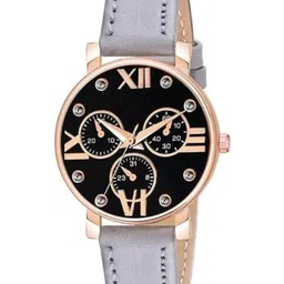 Miss Perfect Women Round Embellished Dial & Leather Straps Analogue Watch Cvv341-picture-25