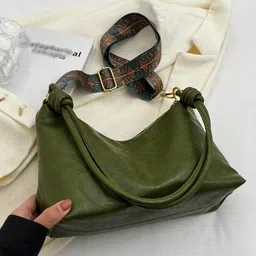 PURPLEHUNT Women Textured Half Moon Shoulder Bag image 5