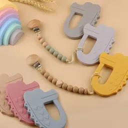 Sun & Shine Infants Set Of 2 Brown & Yellow Neigh Neigh & Gummer Gator Teethers image 4