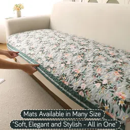 hokipo Velvet 2 Seater Sofa Floral Cover image 2