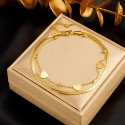 MYKI Stainless Steel Gold-Plated Charm Bracelet-image-58