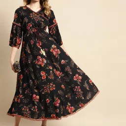 Anouk Women Floral Printed V-Neck Casual Dress-image-44