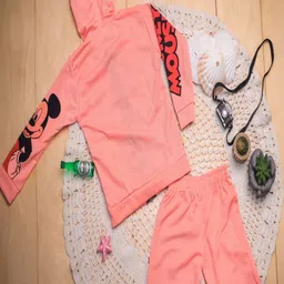 BLOOD PANTHER Boys Mickey Mouse Printed Hooded Sweatshirt With Shorts image 2