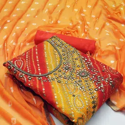 SAINOOR Embellished Semi-Stitched Dress Material-picture-36