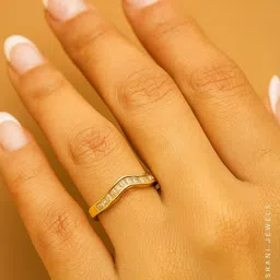 raasrani Elegant Zigzag AD Studded Gold Plated Stainless Steel Ring image 2