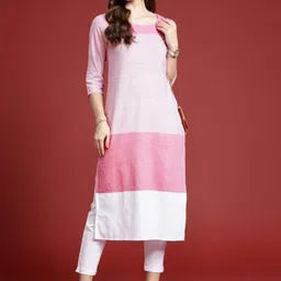 Anouk Rustic Women Colourblocked Daily Cotton Straight Kurta-picture-28