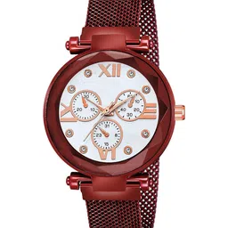 CSAMON Women Dial & Bracelet Style Straps Analogue Watch Mina White Dial Red Maganet-picture-11