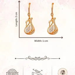 AccessHer Gold-Plated Brass American Diamond Swan Drop Artificial Stones Studs image 5