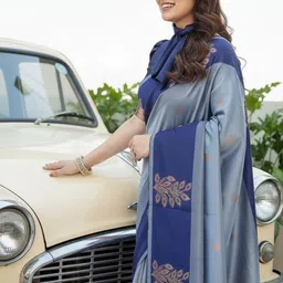 JANOI Woven Design Zari Silk Cotton Banarasi Saree image 3