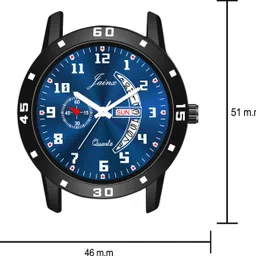 jainx Blue Day and Date Dial Silicone Band Analog Watch - For Men JM7178 image 3