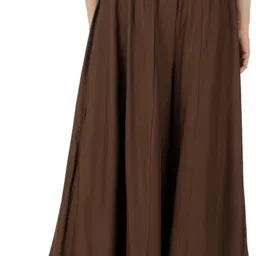 aarmad Women Flared Brown Viscose Rayon Trousers image 2