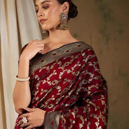 Suha Woven Design Zari Art Silk Banarasi Saree image 4