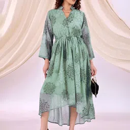 SHILL INTERNATIONAL Women Floral Printed A-Line Midi Dress image 4