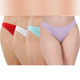 ORLIZEA Pack of 4 Women Low-Rise Cotton Blend Thongs-picture-15