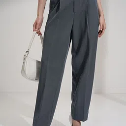 CHIC BY TOKYO TALKIES Women Mid-Rise Loose Fit Pleated Trousers-picture-37
