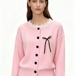 Outzidr Women Cardigan with Applique Detail-picture-11