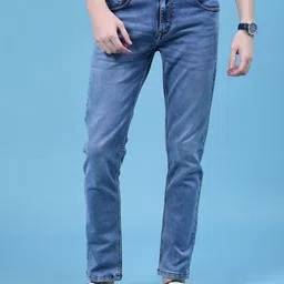 V-Mart Men Regular Fit Mid-Rise Light Fade Stretchable Cotton Denim Jeans-image-75