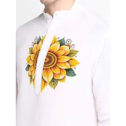 PulseIQ Men Ethnic Motifs Printed Regular Cotton Straight Kurta image 3