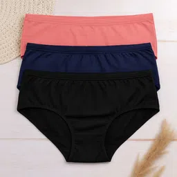 FiveFlag Pack Of 3 Combed Cotton Mid-Rise Hipster Briefs-picture-40