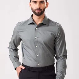 MH&Y Men Solid Spread Collar Cotton Formal Shirt-picture-11