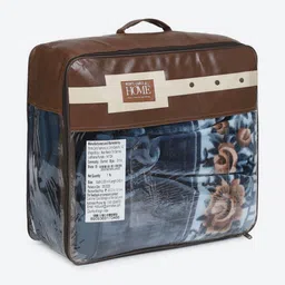 Monte Carlo Blue & Brown Heavy Winter 120 GSM Double Bed Blanket image 5