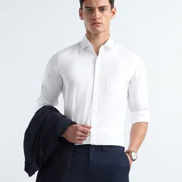 Arrow Men Slim Fit Solid Spread Collar Pure Cotton Casual Shirt-picture-36