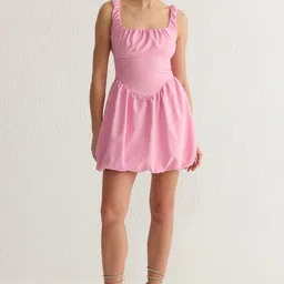 Trendyol Women Shoulder Straps Balloon Mini Dress-picture-27