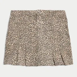 Marks & Spencer Girls Leopard Printed Denim Skirt image 3