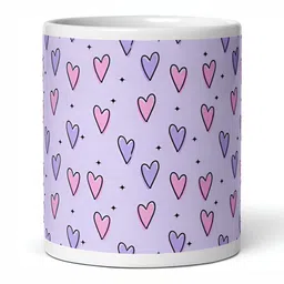 Mr UVD White & Lavender Graphic Printed Ceramic Glossy Mug image 2