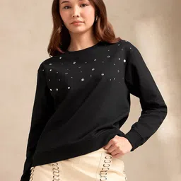 Outzidr Women Embellished Round Neck Full Sleeve Sweatshirt-image-66