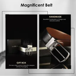 JND Men Leather Reversible Formal Belt image 3