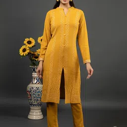 KEIKO Women Ethnic Motifs Regular Kurta with Trousers image 4