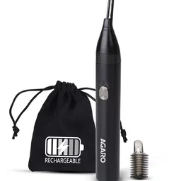 Agaro Rechargeable Nose & Ear Hair Trimmer with Stainless Steel Blade - Black-picture-29