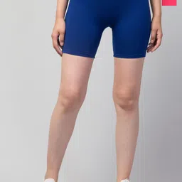 Attire Zone Women Skinny Fit Low-Rise Cycling Sports Shorts image 1