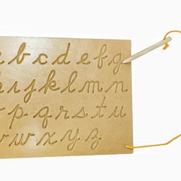 kidivo Wooden English Alphabet Tracing Board with Dummy Pencil Toy for Kids CURSIVE (A-Z) image 3