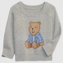 GAP Unisex Kids Grey Cartoon Print Pullover Sweater-picture-11