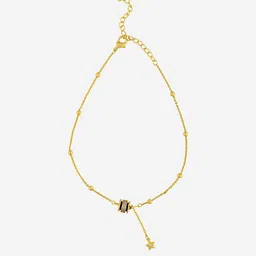 Kushal's Fashion Jewellery Gold-Plated Zircon Studded Anklet-picture-25